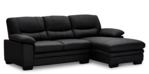 Moby chaiselong sofa sort læder - højrevendt