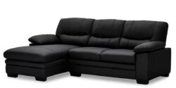 Moby chaiselong sofa sort læder - venstrevendt