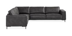 Akron Hjørnesofa, Mørkegrå Bonded Læder