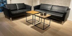 Stouby Ace sofa 2+3 pers. med sort læder - Flere varianter