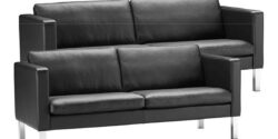 Stouby Bace sofa 2+3 pers. med sort læder