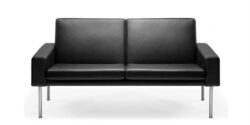 Wegner GE 34 2-personers lædersofa - Sort læder