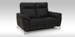 2 pers. Sofa Sort læder, Selesta
