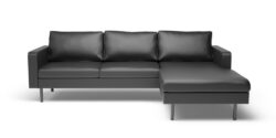 Chicago højrevendt chaiselongsofa, ægte læder