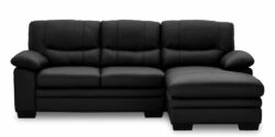 Moby chaiselong sofa højrevendt, Sort/læder