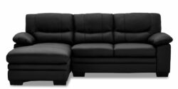 Moby chaiselong sofa venstrevendt, Sort/læder