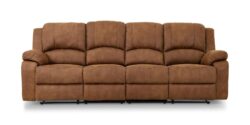Norbo 4 Pers. Reclinersofa, Brun Kunstlæder