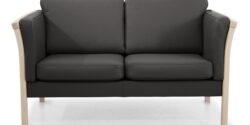 Oxford 2 Pers. Sofa, Sort Læder