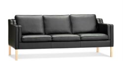 Stouby Eva 3 pers. sofa med sort læder